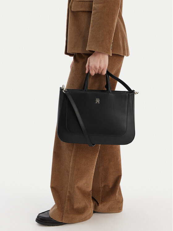 Tommy Hilfiger Tommy Hilfiger Kabelka Th Glam Satchel AW0AW18145 Čierna