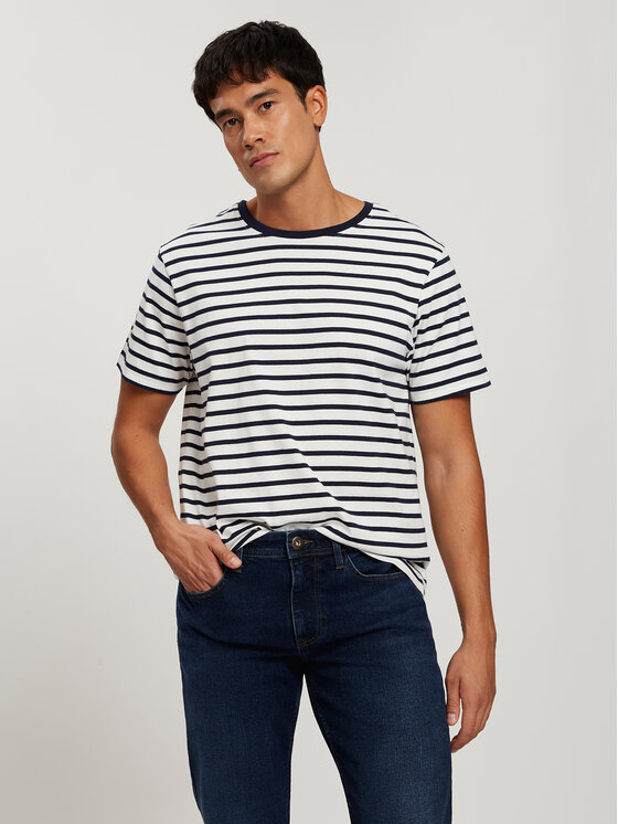 Cross Jeans Cross Jeans T-Shirt 16067-001 Granatowy Regular Fit