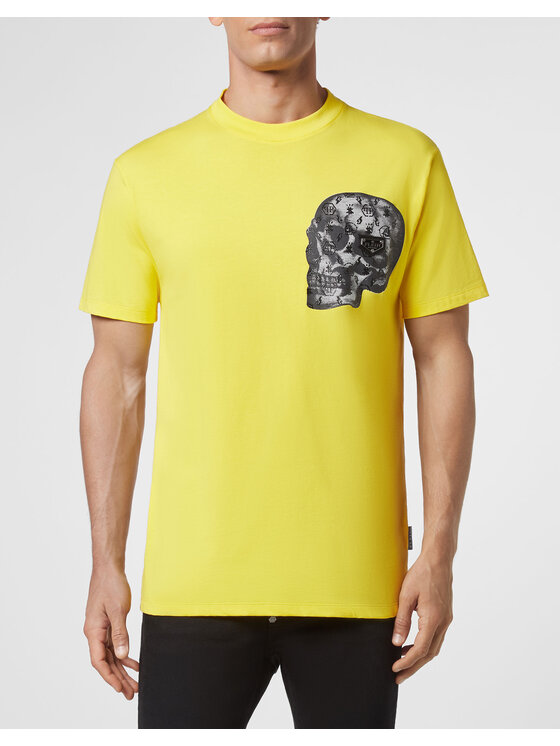 PHILIPP PLEIN PHILIPP PLEIN T-Shirt 30421 Żółty Regular Fit