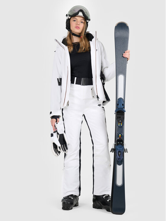 4F 4F Παντελόνι σκι SKI PERFORMANCE Λευκό Slim Fit