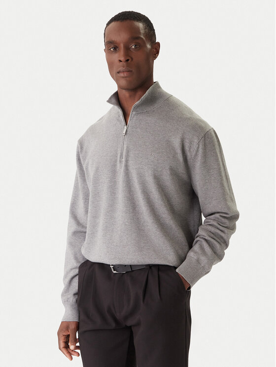 Calvin Klein Pulover LV040BM356 Gri Regular Fit