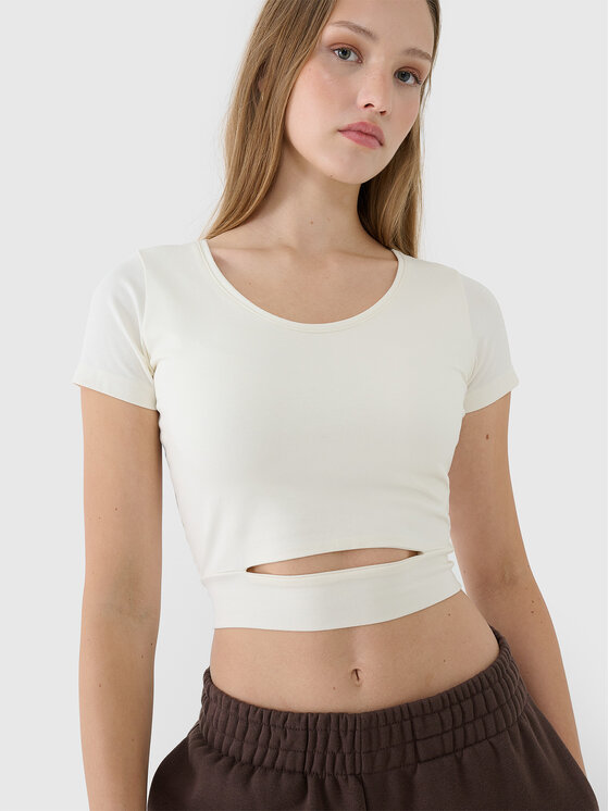 4F 4F T-Shirt SS MIDSHOP TEXTILE Biały Slim Fit