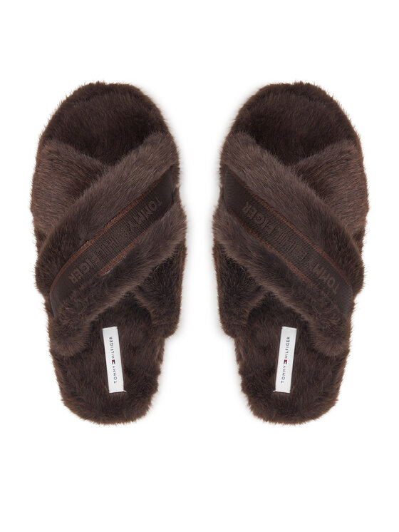 Tommy Hilfiger Tommy Hilfiger Pantofole Th Feminine House Shoes FW0FW09615 Marrone scuro