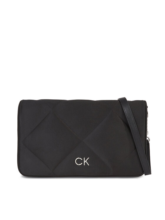 Geantă Calvin Klein Re-Lock Quilt Shoulder Bag-Satin K60K611300 Negru