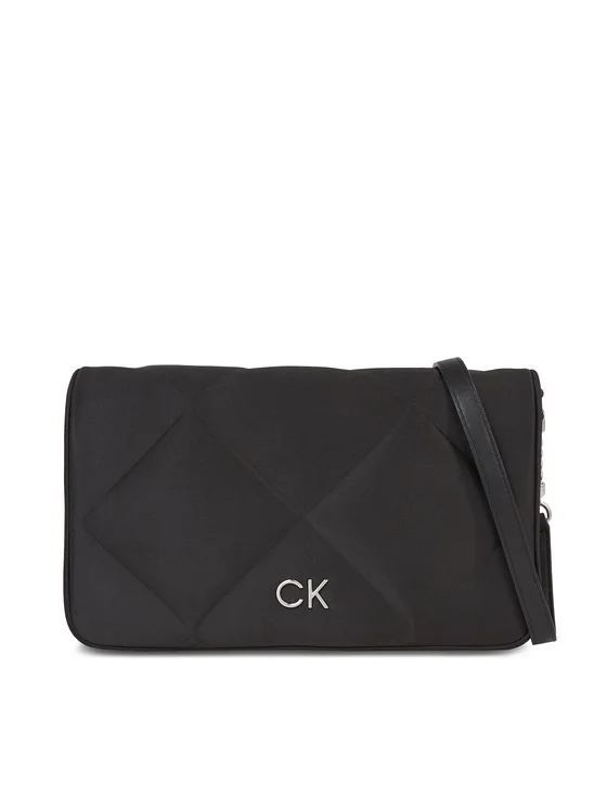 Calvin Klein Handtasche Re-Lock Quilt Shoulder Bag-Satin K60K611300 Schwarz