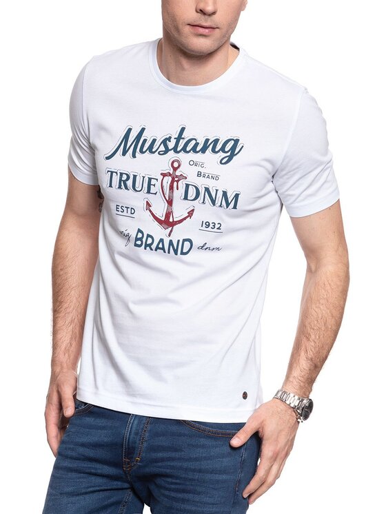 Mustang Mustang T-shirt ALEX C PRINT Bianco Regular Fit