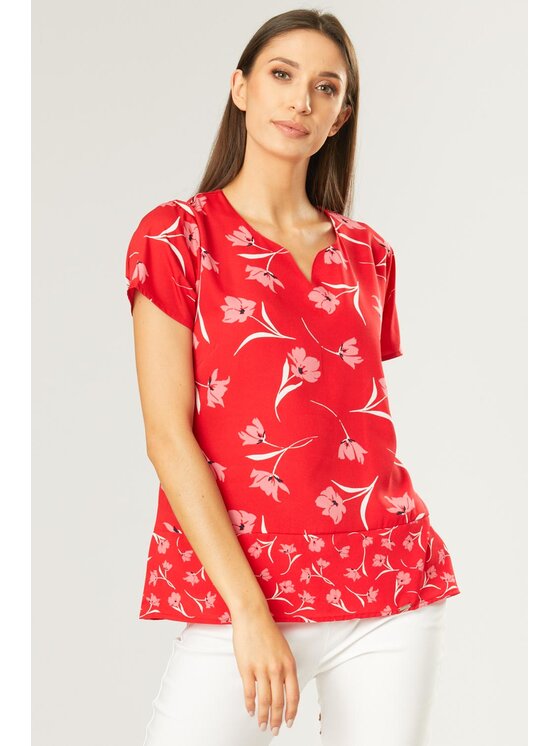 QUIOSQUE QUIOSQUE Halenka IDRM6145 SHIRT Červená Regular Fit