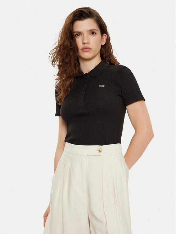 Lacoste Lacoste Tricou polo DF5377 Negru Slim Fit