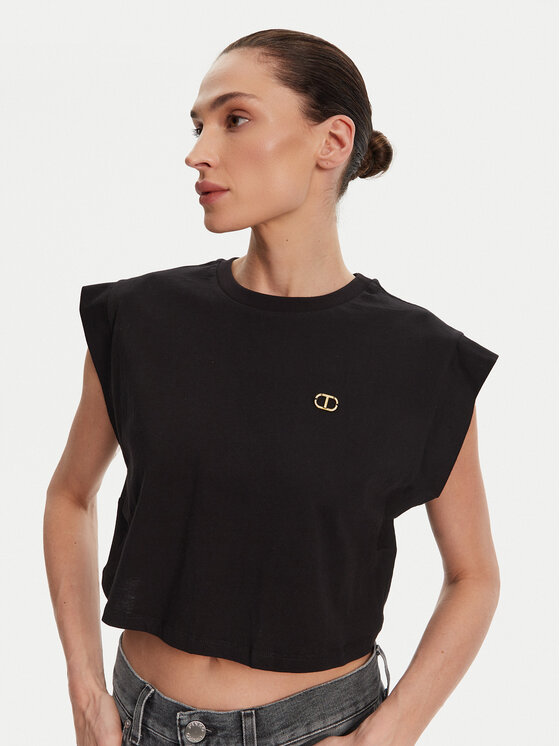 TWINSET TWINSET T-Shirt 251TT2043 Czarny Regular Fit