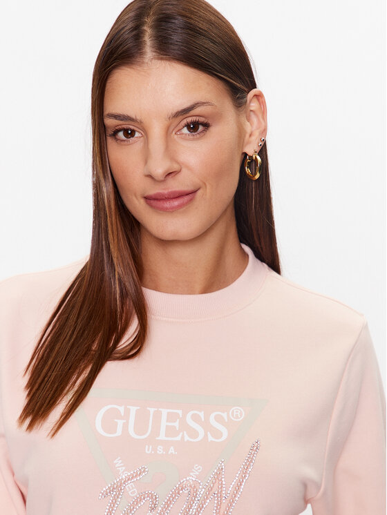 Guess Guess Felpa W3YQ01 KB683 Rosa Regular Fit