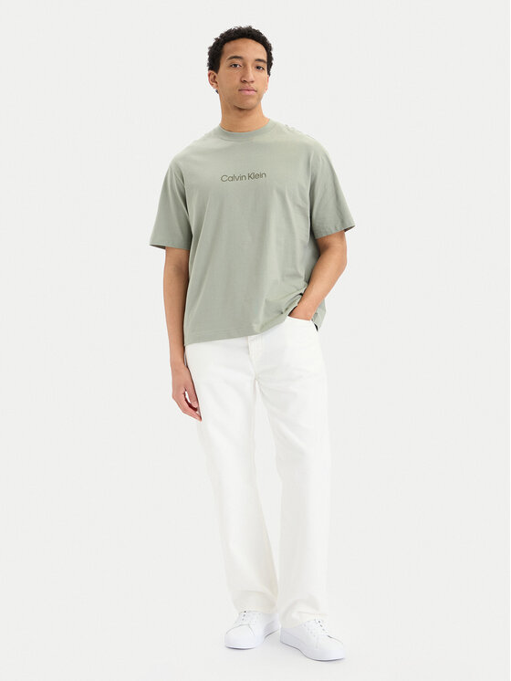 Calvin Klein Calvin Klein Tričko LV040HM228 Kaki Relaxed Fit