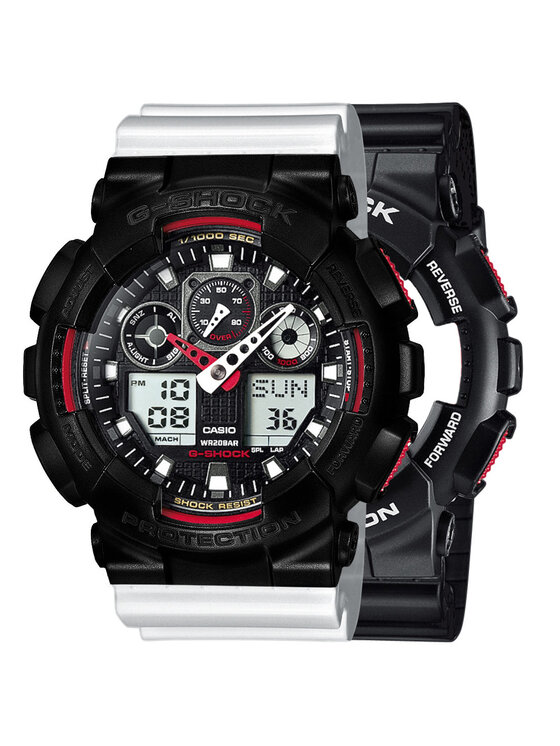 Casio Casio Zegarek SET GA-100-1A4ER + BEZEL 10523429 + PASEK 10347710 Biały