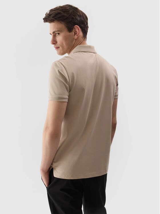 4F 4F Polokošeľa 4FWSS24TPTSM129-83S Hnedá Regular Fit