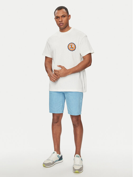 Lee Lee Marškinėliai Varsity 112350085 Écru Relaxed Fit
