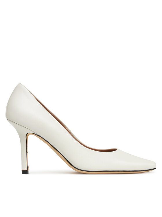 Pantofi cu toc subțire BOSS Charlize 50536288 Alb