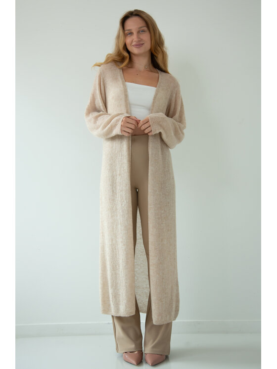 Fobya Fobya Kardigan F2042 Beżowy Basic Fit