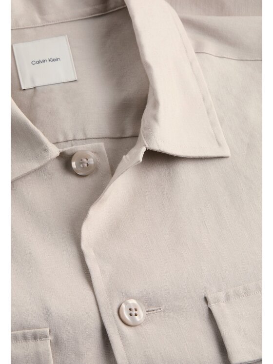 Calvin Klein Calvin Klein Πουκάμισο LINEN LYOCELL STRETCH Μπεζ Stretch Fit