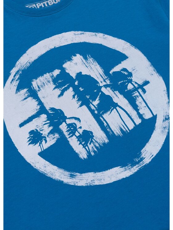 PITBULL PITBULL T-Shirt LOGO PALMS Niebieski Regular Fit