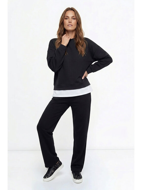 FIGL FIGL Tepláková souprava M1315 Černá Straight Fit