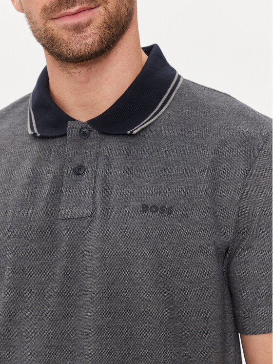 BOSS Piqué Poloshirt PEOXFORDNEW In Zwart