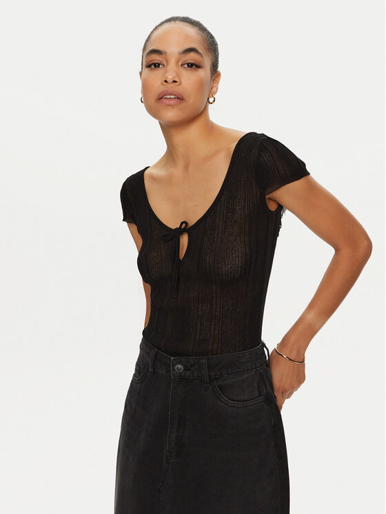 PINKO PINKO Top 103588 A1V8 Czarny Slim Fit