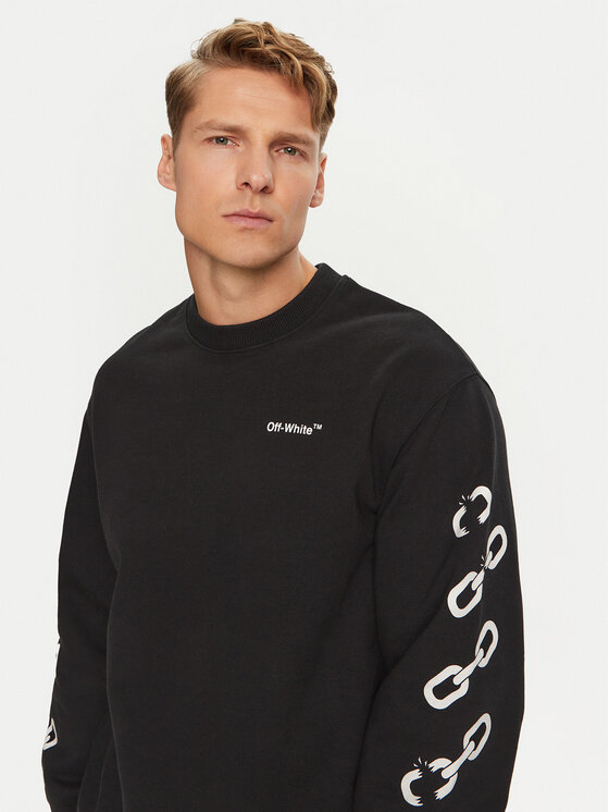 Off-White Off-White Суитшърт OMBA057F22FLE0071001 Черен Regular Fit