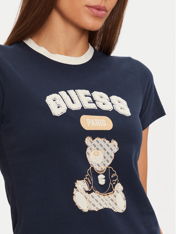 Guess Guess T-Shirt V4BI10 KA260 Σκούρο μπλε Regular Fit