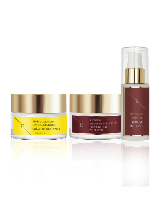 Erthskin London Erthskin London Serum Retinol + krem ​​nawilżający na noc Retinol + kolagenowy krem ​​na dzień SPF Zestaw do pielęgnacji