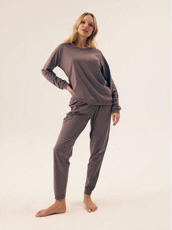 Esotiq Esotiq Pyžamo 42406 Šedá Regular Fit