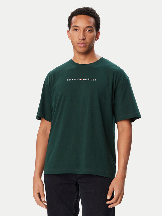 Tommy Hilfiger Tommy Hilfiger Tricou UM0UM03685 Verde închis Regular Fit