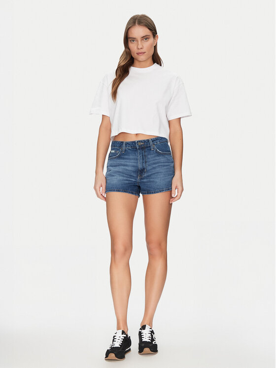 Guess Guess Pantaloni scurți de blugi W5GD0Y D5O11 Bleumarin Regular Fit