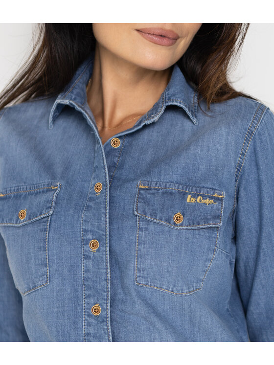 Lee Cooper Lee Cooper Koszula jeansowa JANET Niebieski Regular Fit
