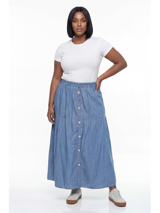 FIGL FIGL Maxi sukně M1331 Modrá Straight Fit
