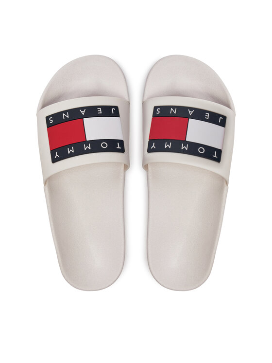 Tommy Jeans Tommy Jeans Klapki Flag Pool Sld Ess EN0EN02115 Écru