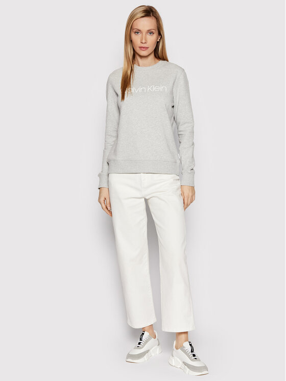 Calvin Klein Calvin Klein Džemperis Ls Core Logo K20K202157 Pilka Regular Fit