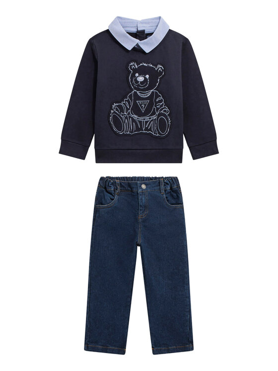 Guess Guess Blūzes un bikšu komplekts N5BG15KAX74 Tumši zils Regular Fit