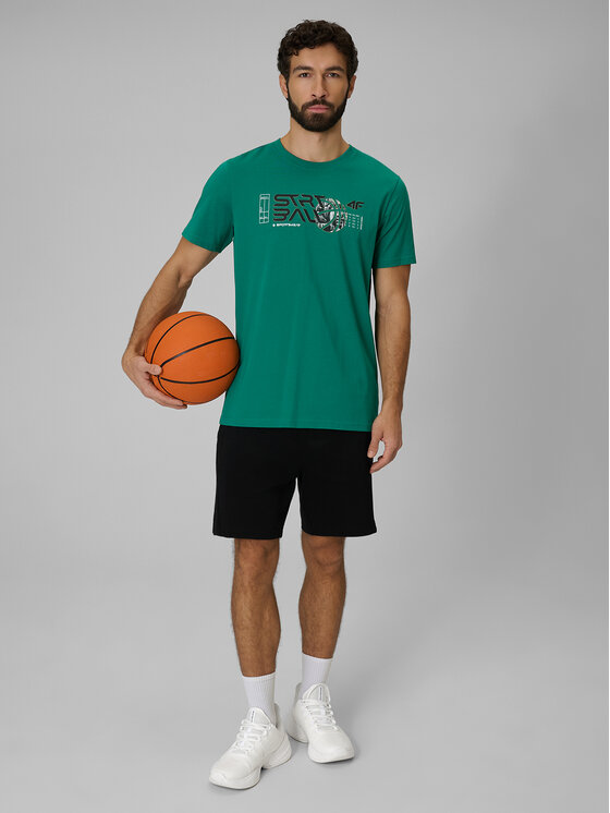 4F 4F T-Shirt ESSENTIAL 2 Zielony Regular Fit