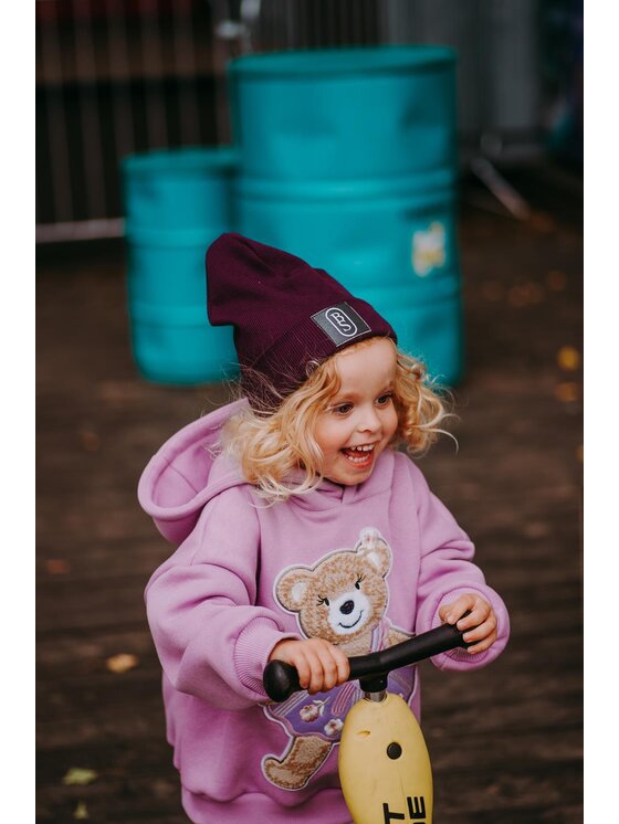 Bejbi Story Bejbi Story Bluza Bluza oversize Margaret Teddy z kapturem Fioletowy Oversize