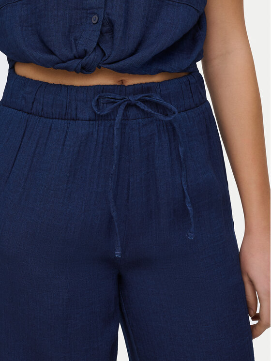 ONLY ONLY Kalhoty z materiálu Leoni 15367285 Tmavomodrá Regular Fit