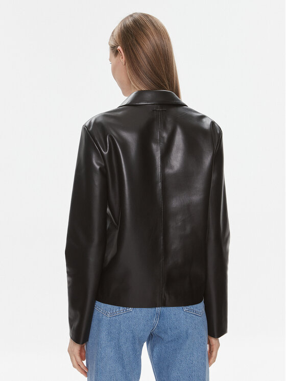Calvin Klein Calvin Klein Dirbtinės odos striukė K20K206311 Juoda Relaxed Fit