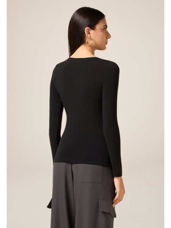 Oltre Oltre T-shirt G060J004607N033 Nero Slim Fit