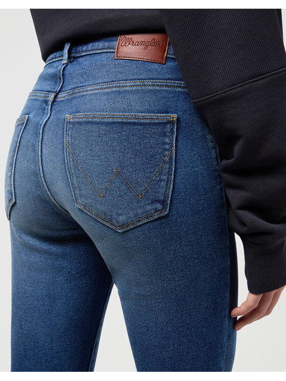 Wrangler Wrangler Spodnie materiałowe SKINNY Niebieski Skinny Fit