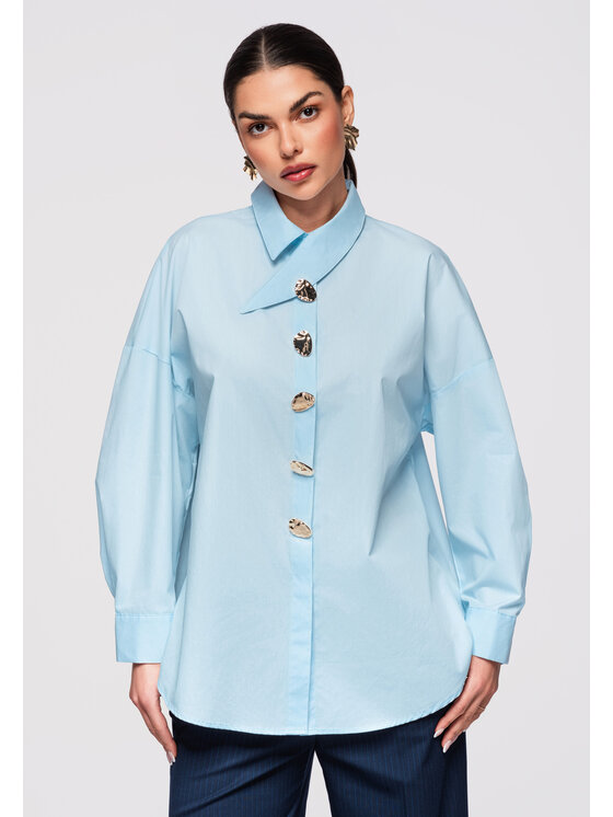 Ombre Ombre Koszula OW-SH-E0014 Niebieski Oversize
