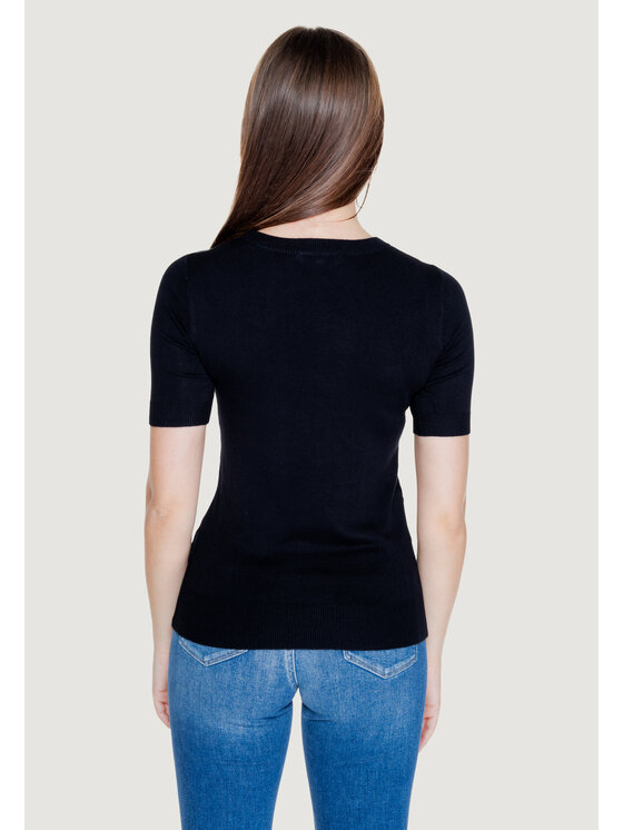 Guess Guess Sweter PALOMA LOGO RN SS Czarny Shirt Fit
