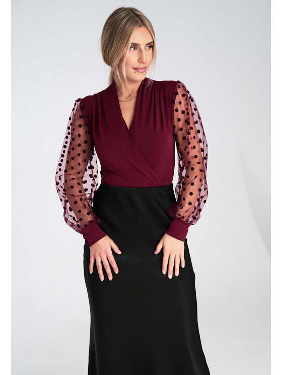 FIGL FIGL Body M1082 Bordowy Fitted Fit