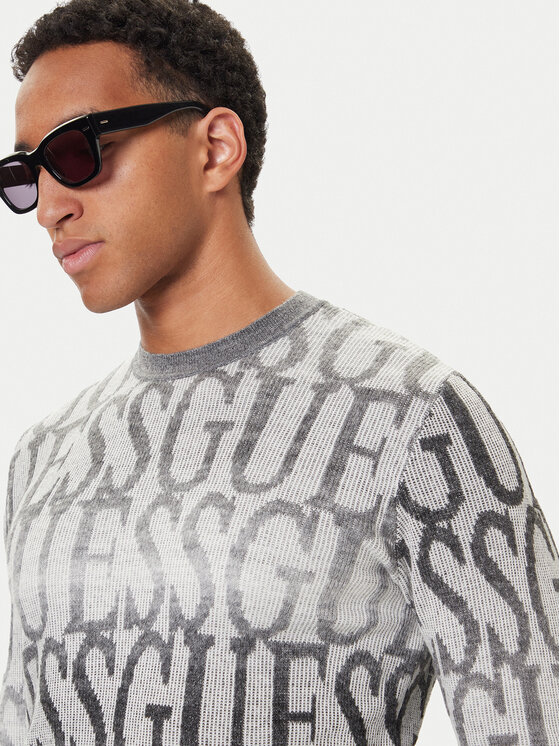 Guess Guess Megztinis M5BR24 Z0500 Pilka Regular Fit