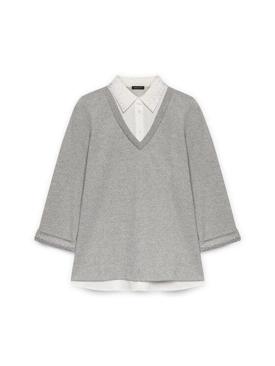 Fiorella Rubino Fiorella Rubino Felpa G881L008305N0S3 Grigio Boxy Fit