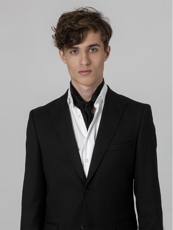 VILLARO VILLARO Marynarka MAR316 Czarny Slim Fit