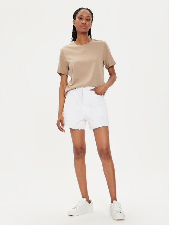 Pepe Jeans Pepe Jeans Džínsové šortky A-Line Short Uhw PL801112TC1 Biela Slim Fit