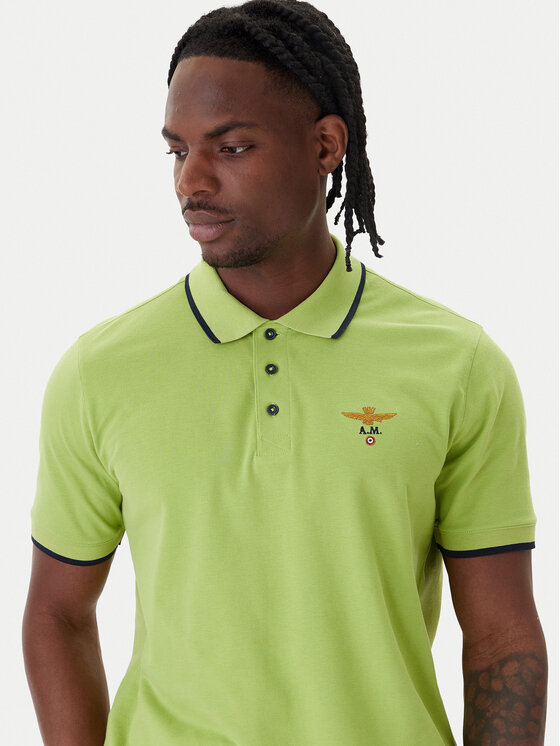 Aeronautica Militare Aeronautica Militare Polo majica 261PO1308UP00082 Zelena Regular Fit